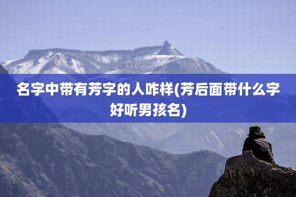名字中带有芳字的人咋样(芳后面带什么字好听男孩名)