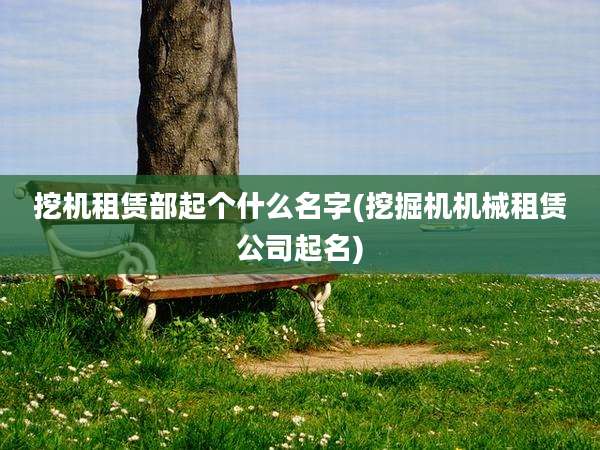 挖机租赁部起个什么名字(挖掘机机械租赁公司起名)