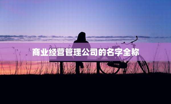 商业经营管理公司的名字全称