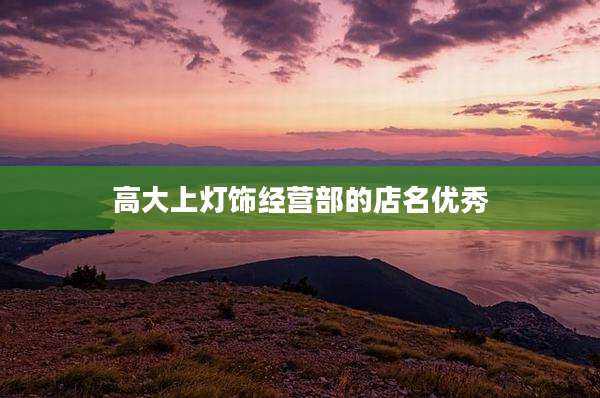 高大上灯饰经营部的店名优秀