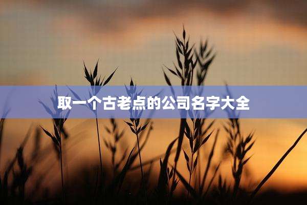 取一个古老点的公司名字大全