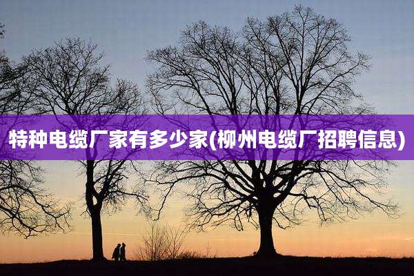 特种电缆厂家有多少家(柳州电缆厂招聘信息)