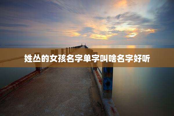 姓丛的女孩名字单字叫啥名字好听