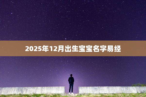 2025年12月出生宝宝名字易经