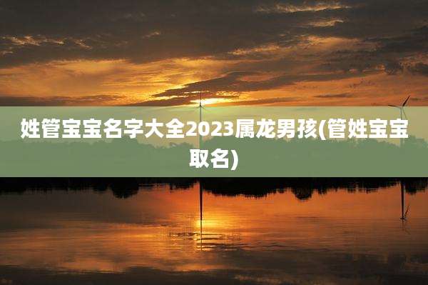 姓管宝宝名字大全2023属龙男孩(管姓宝宝取名)