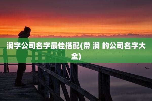 润字公司名字最佳搭配(带 润 的公司名字大全)