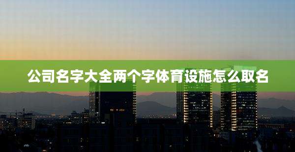 公司名字大全两个字体育设施怎么取名
