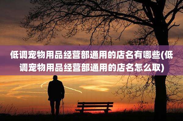 低调宠物用品经营部通用的店名有哪些(低调宠物用品经营部通用的店名怎么取)