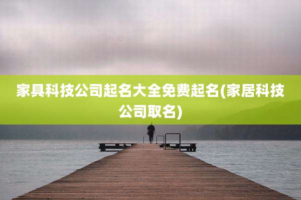 家具科技公司起名大全免费起名(家居科技公司取名)