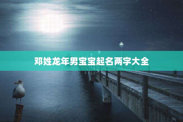 邓姓龙年男宝宝起名两字大全