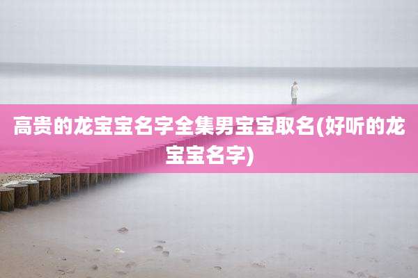 高贵的龙宝宝名字全集男宝宝取名(好听的龙宝宝名字)