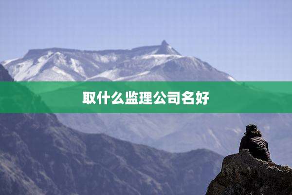 取什么监理公司名好