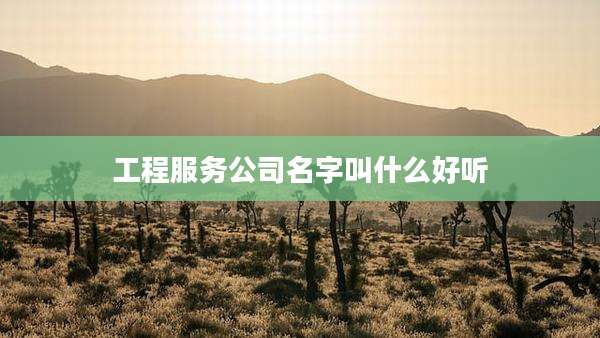 工程服务公司名字叫什么好听