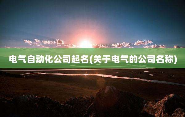 电气自动化公司起名(关于电气的公司名称)