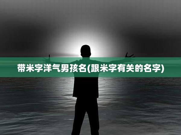 带米字洋气男孩名(跟米字有关的名字)