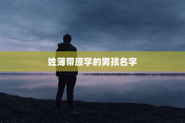 姓薄带原字的男孩名字