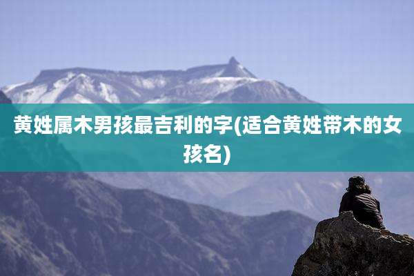黄姓属木男孩最吉利的字(适合黄姓带木的女孩名)