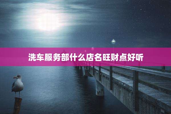 洗车服务部什么店名旺财点好听