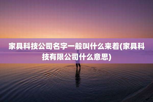 家具科技公司名字一般叫什么来着(家具科技有限公司什么意思)