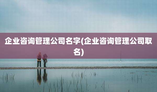 企业咨询管理公司名字(企业咨询管理公司取名)