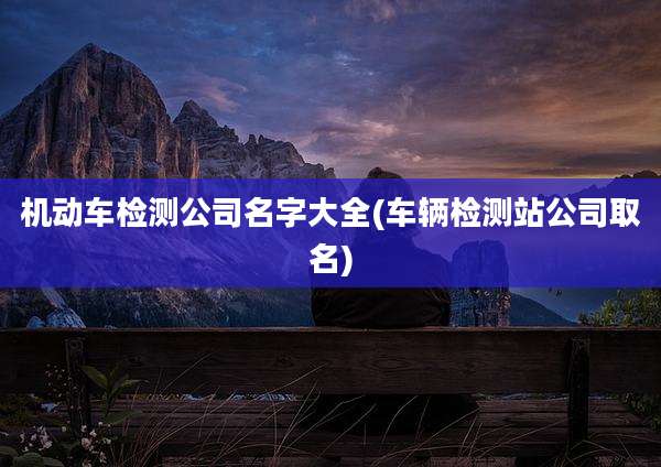 机动车检测公司名字大全(车辆检测站公司取名)