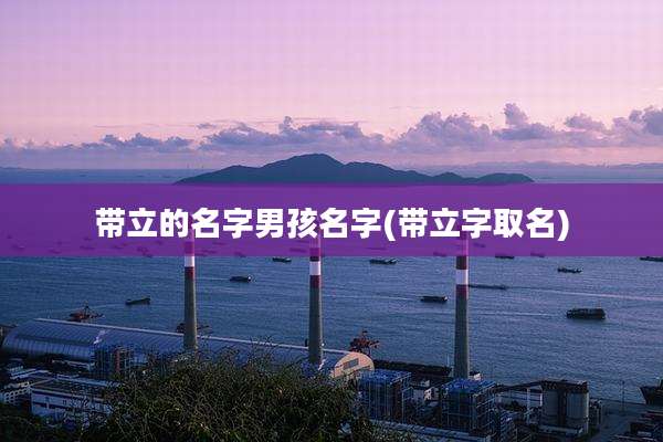 带立的名字男孩名字(带立字取名)