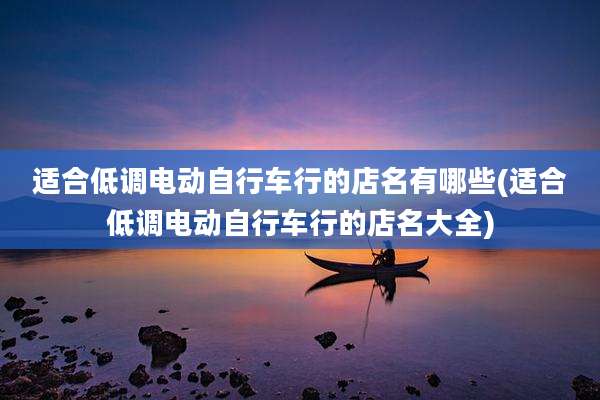 适合低调电动自行车行的店名有哪些(适合低调电动自行车行的店名大全)