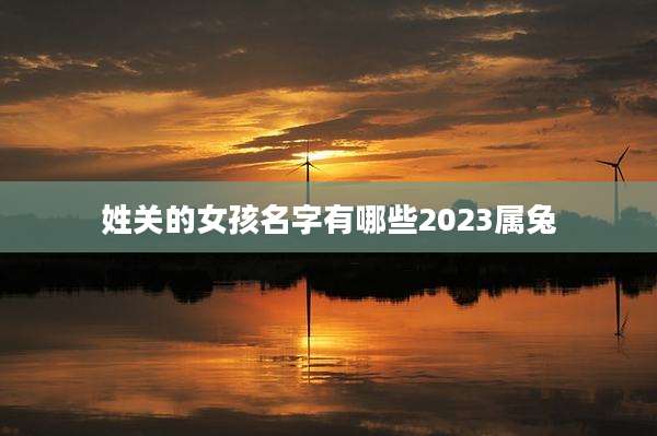 姓关的女孩名字有哪些2023属兔