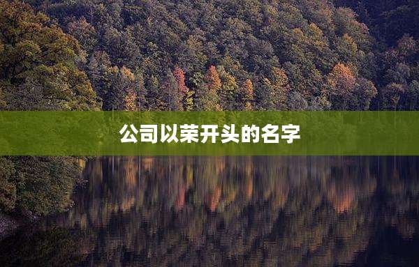 公司以荣开头的名字