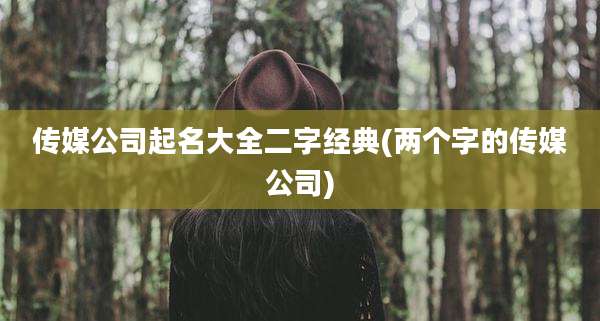 传媒公司起名大全二字经典(两个字的传媒公司)
