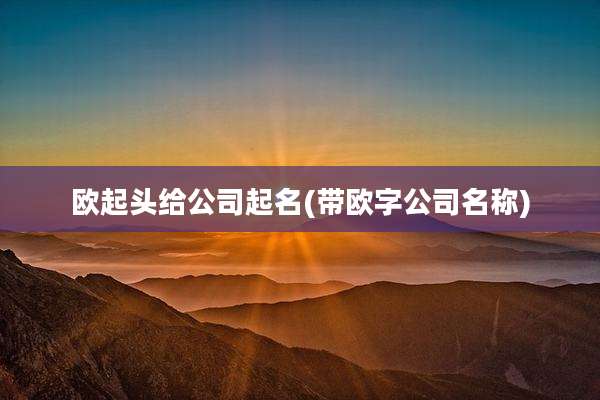 欧起头给公司起名(带欧字公司名称)