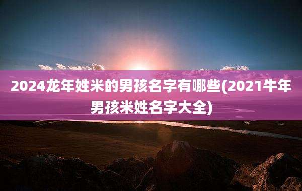 2024龙年姓米的男孩名字有哪些(2021牛年男孩米姓名字大全)
