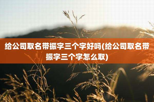 给公司取名带振字三个字好吗(给公司取名带振字三个字怎么取)
