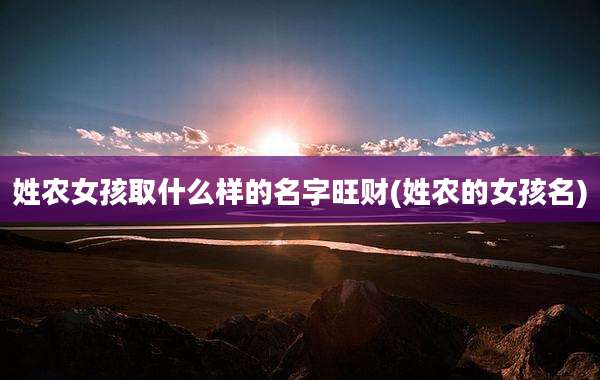 姓农女孩取什么样的名字旺财(姓农的女孩名)