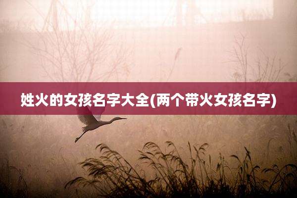 姓火的女孩名字大全(两个带火女孩名字)
