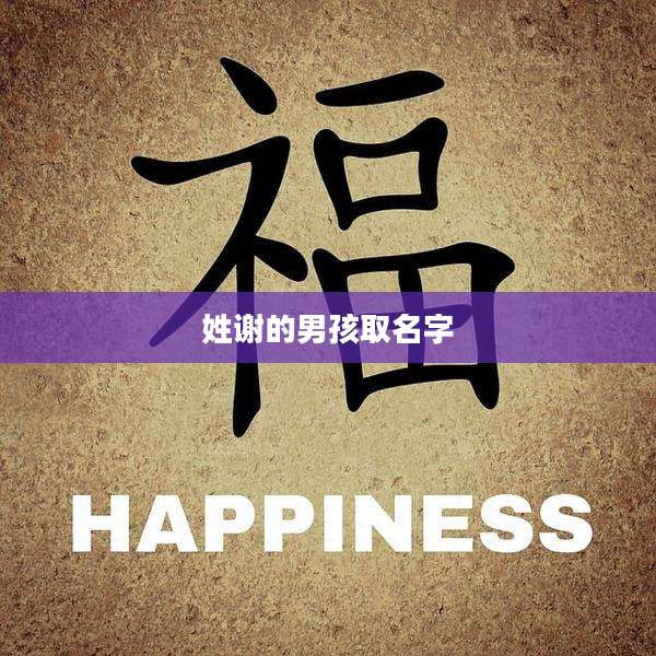 姓谢的男孩取名字