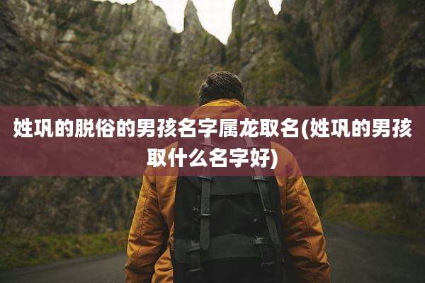 姓巩的脱俗的男孩名字属龙取名(姓巩的男孩取什么名字好)