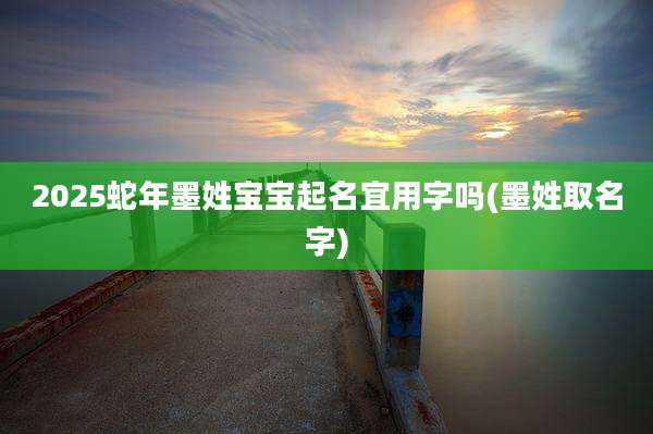 2025蛇年墨姓宝宝起名宜用字吗(墨姓取名字)