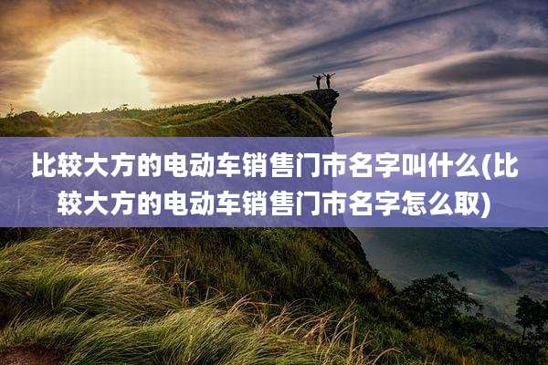比较大方的电动车销售门市名字叫什么(比较大方的电动车销售门市名字怎么取)