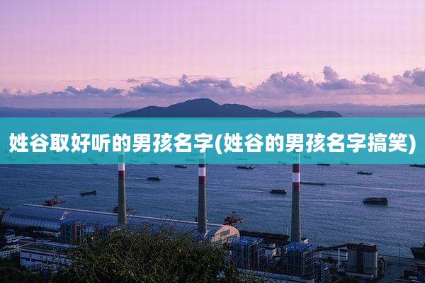 姓谷取好听的男孩名字(姓谷的男孩名字搞笑)