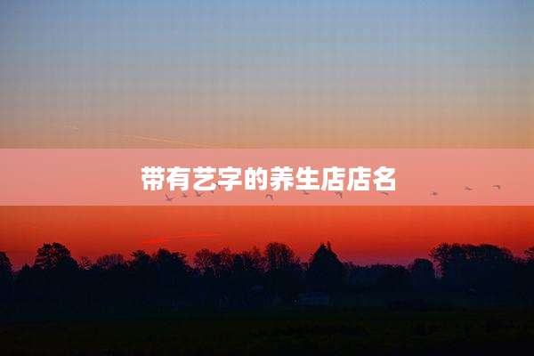 带有艺字的养生店店名