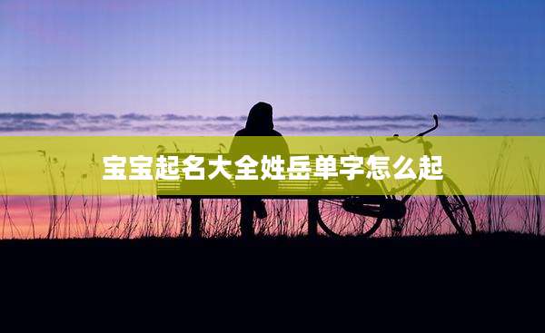 宝宝起名大全姓岳单字怎么起