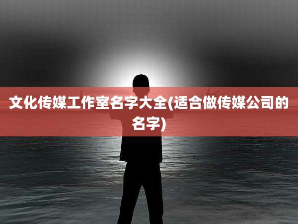 文化传媒工作室名字大全(适合做传媒公司的名字)