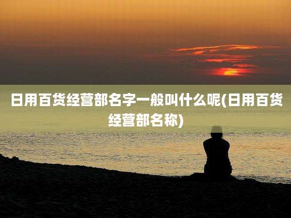 日用百货经营部名字一般叫什么呢(日用百货经营部名称)