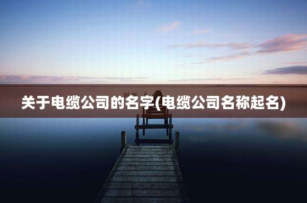 关于电缆公司的名字(电缆公司名称起名)