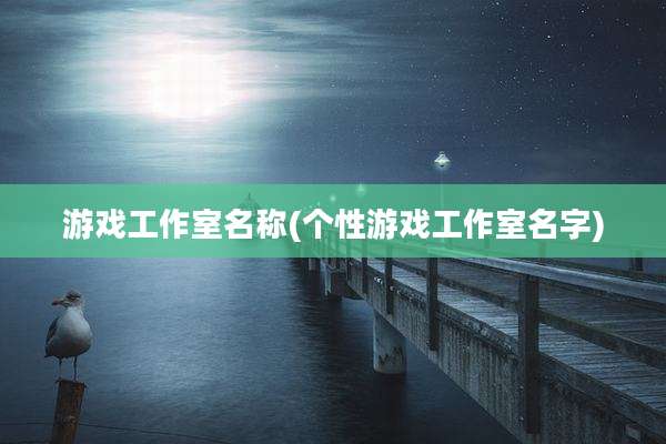 游戏工作室名称(个性游戏工作室名字)