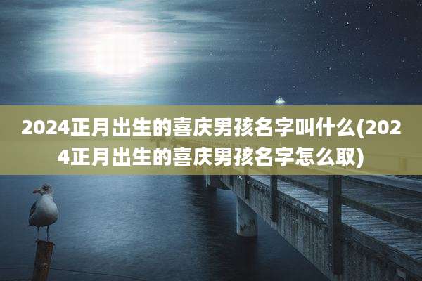 2024正月出生的喜庆男孩名字叫什么(2024正月出生的喜庆男孩名字怎么取)