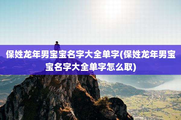 保姓龙年男宝宝名字大全单字(保姓龙年男宝宝名字大全单字怎么取)
