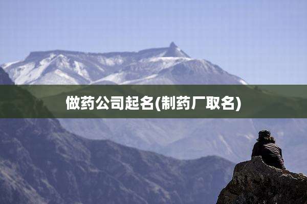 做药公司起名(制药厂取名)