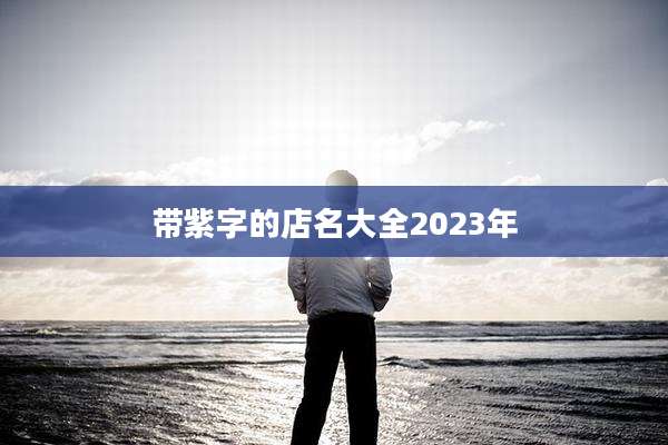 带紫字的店名大全2023年